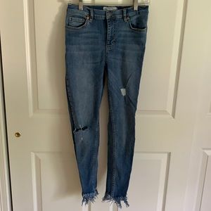 Free People Fringe Bottom Jeans